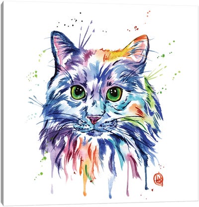 Rainbow Kitty Canvas Art Print - Cat Art