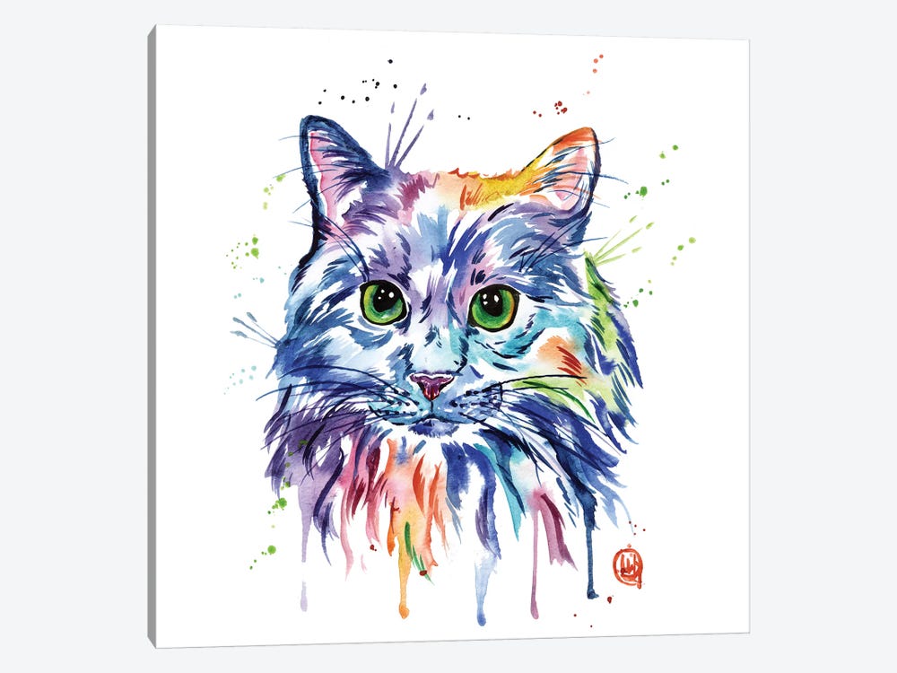 Rainbow Kitty by Lisa Whitehouse 1-piece Canvas Artwork