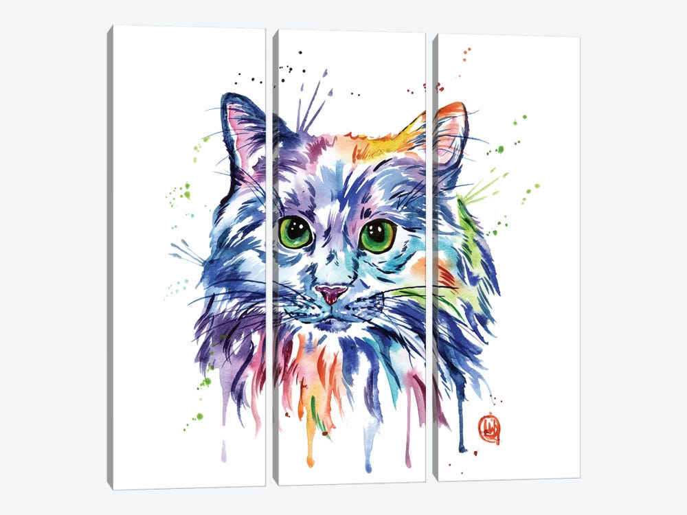 Rainbow Kitty by Lisa Whitehouse 3-piece Canvas Artwork