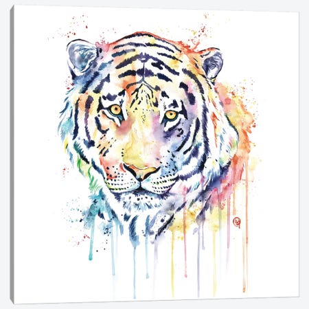 Rainbow Tiger Canvas Print #LWH79} by Lisa Whitehouse Art Print