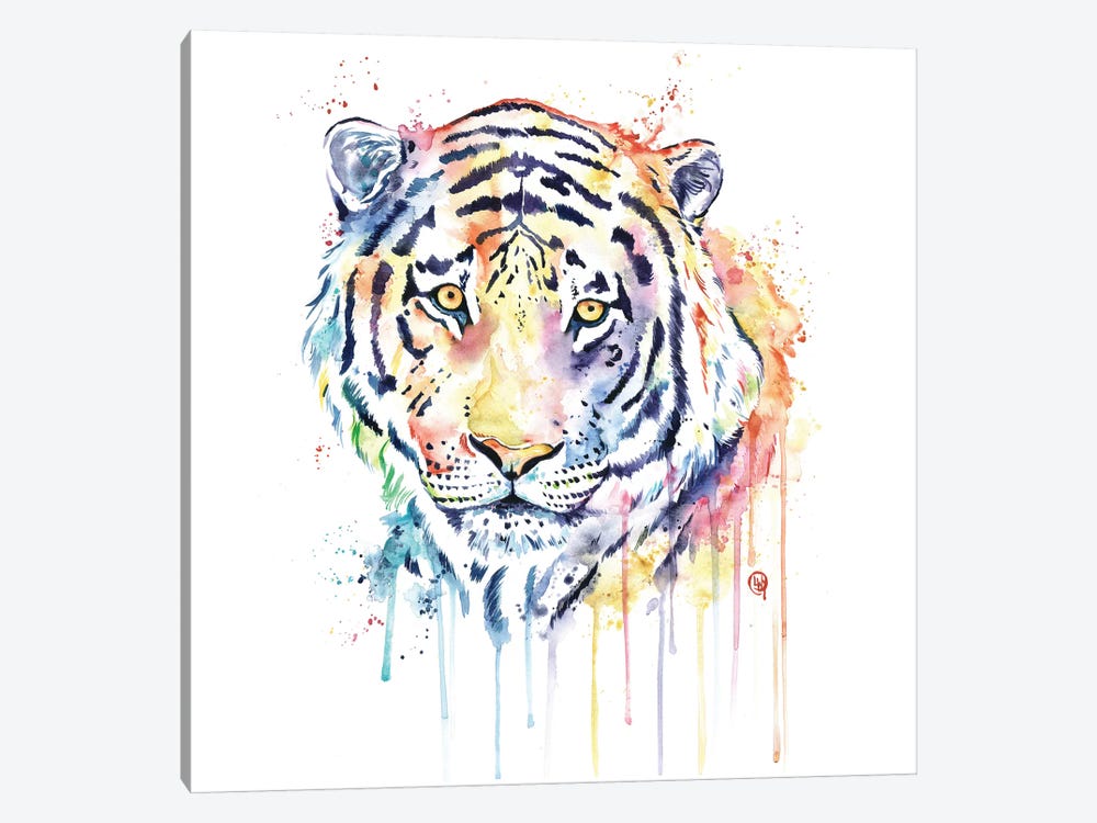 Rainbow Tiger by Lisa Whitehouse 1-piece Canvas Print