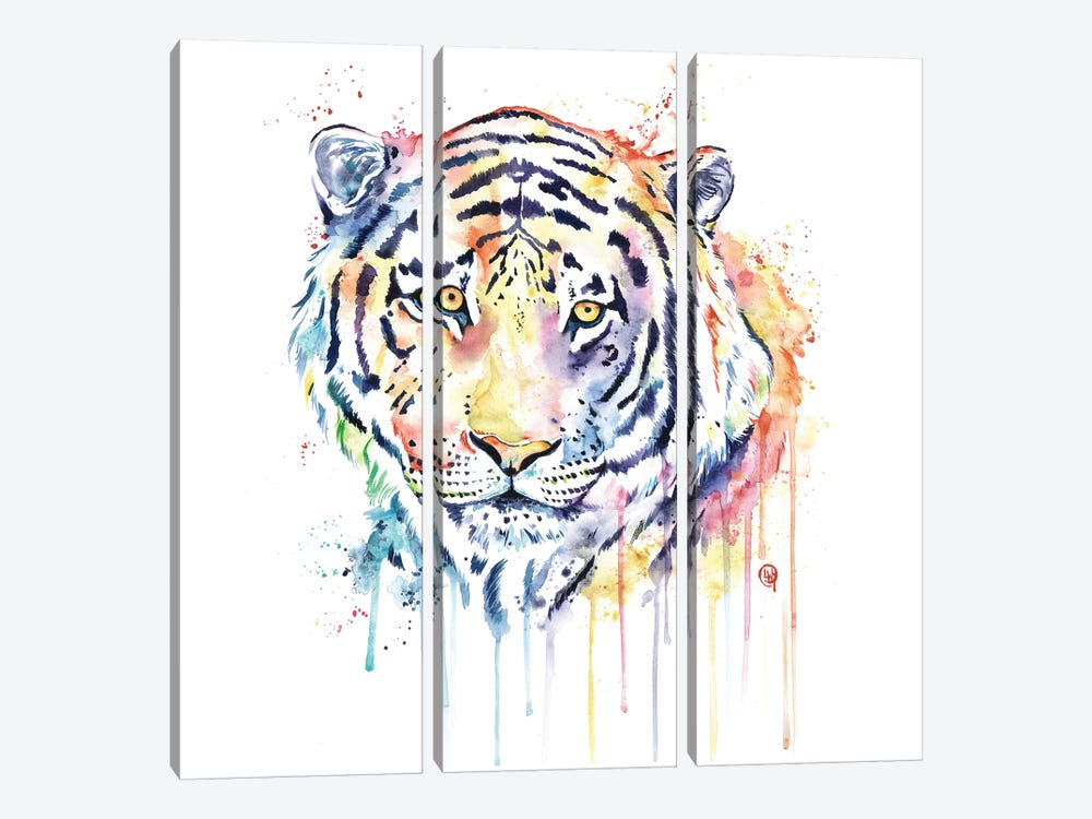 Rainbow Tiger by Lisa Whitehouse 3-piece Art Print