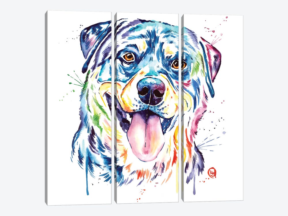 Rottweiler by Lisa Whitehouse 3-piece Canvas Art