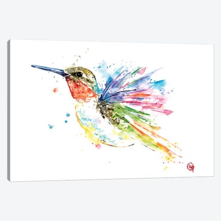 Ruby Hummingbird Canvas Print #LWH82} by Lisa Whitehouse Canvas Wall Art