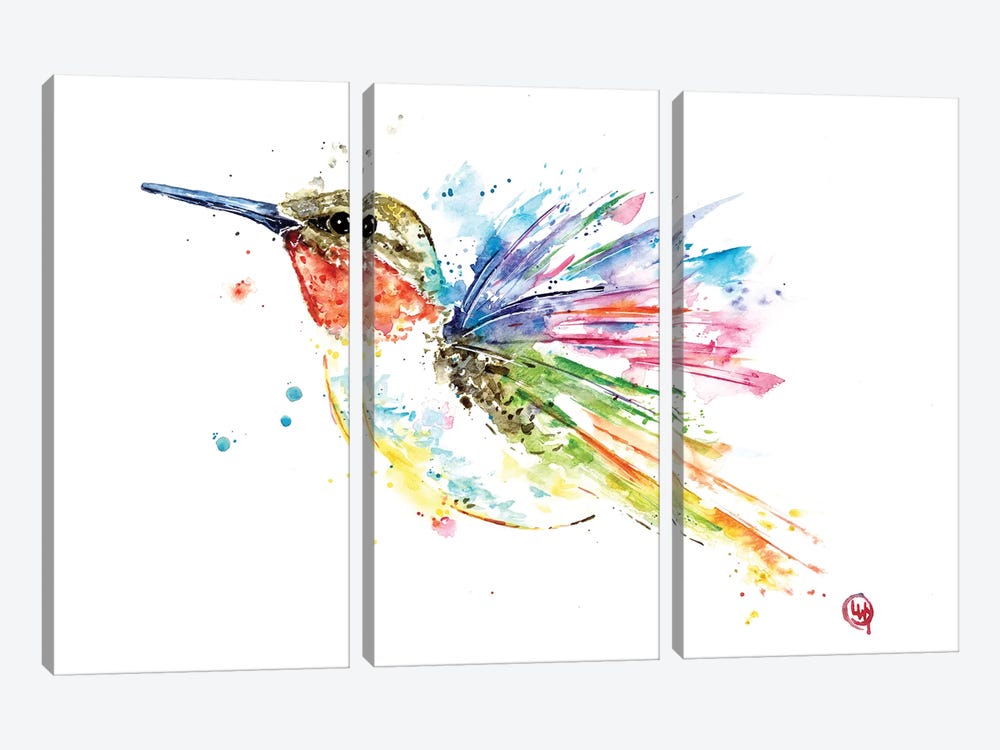 Ruby Hummingbird by Lisa Whitehouse 3-piece Art Print
