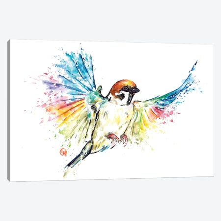 Sparrow Canvas Print #LWH85} by Lisa Whitehouse Canvas Print