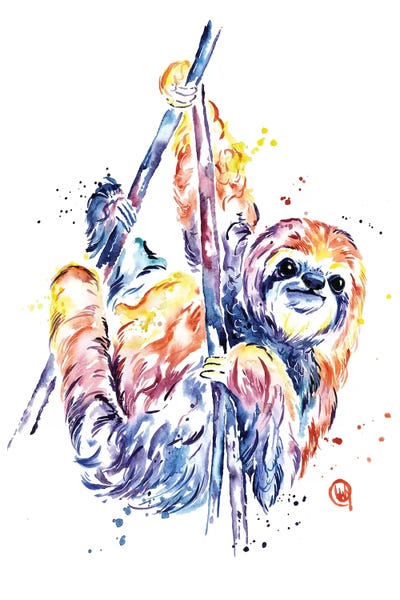 The Lazy Sloth by Lisa Whitehouse art print