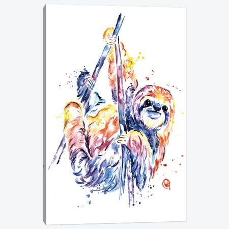 The Lazy Sloth Canvas Print #LWH86} by Lisa Whitehouse Canvas Art Print