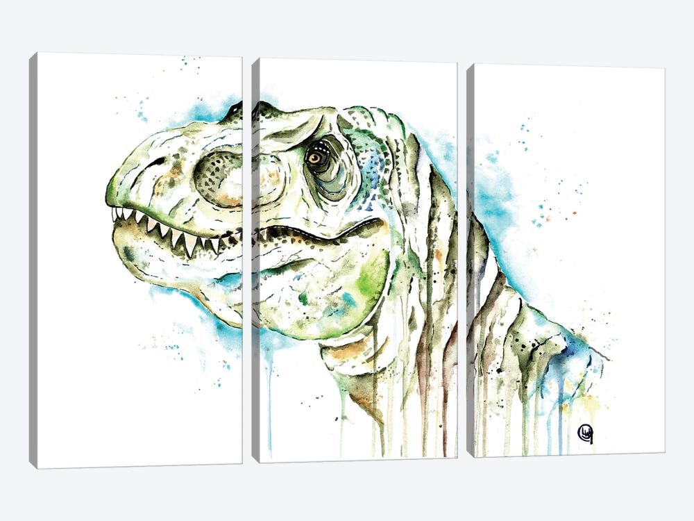 Tom The T-Rex by Lisa Whitehouse 3-piece Canvas Wall Art