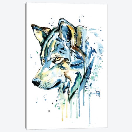 Wolf Grey Sky Canvas Print #LWH89} by Lisa Whitehouse Canvas Wall Art