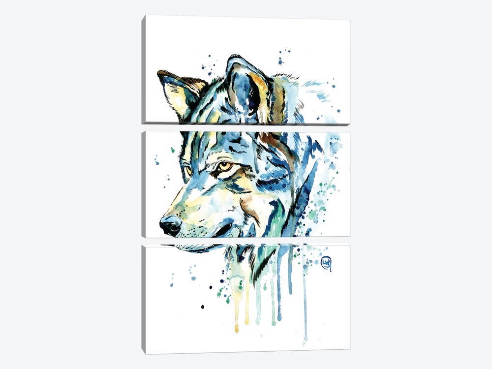 Wolf Grey Sky by Lisa Whitehouse 3-piece Canvas Artwork
