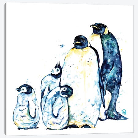 Penguin Family Canvas Print #LWH93} by Lisa Whitehouse Canvas Art Print