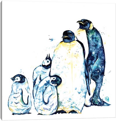 Penguin Family Canvas Art Print - Lisa Whitehouse