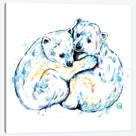 Polar Bear Brothers Canvas Print #LWH94} by Lisa Whitehouse Canvas Wall Art