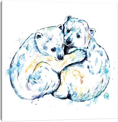Polar Bear Brothers Canvas Art Print - Lisa Whitehouse
