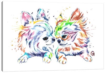 Chihuahua Love Canvas Art Print - Pomeranian Art