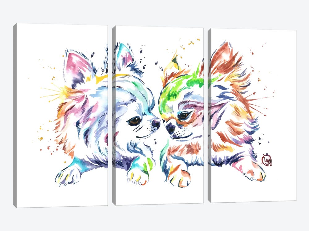 Chihuahua Love by Lisa Whitehouse 3-piece Canvas Art Print