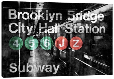 NYC Subway Station I Canvas Art Print - Train Art