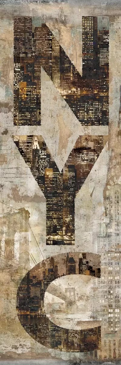 NYC Vertical by Luke Wilson framed canvas print