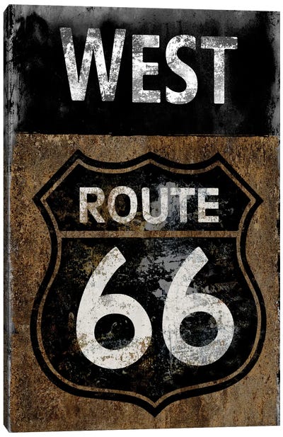 Route 66 West Canvas Art Print - Signs