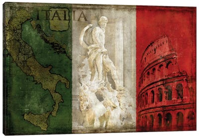 Brava Italia Canvas Art Print - International Flag Art