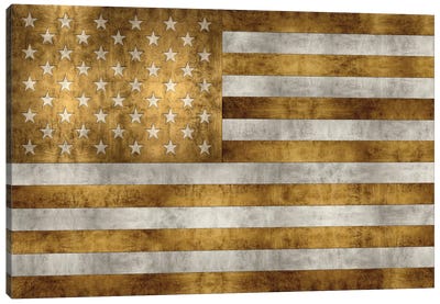 Glory In Gold Canvas Art Print - American Flag Art