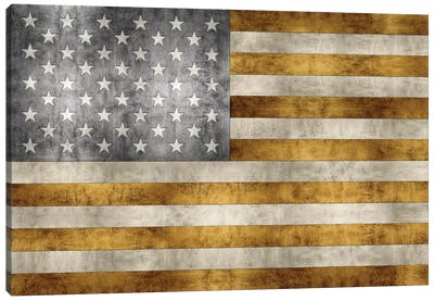 Golden Pledge Canvas Art Print - American Flag Art