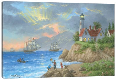 Sun Ray Bay Canvas Art Print - Dennis Lewan
