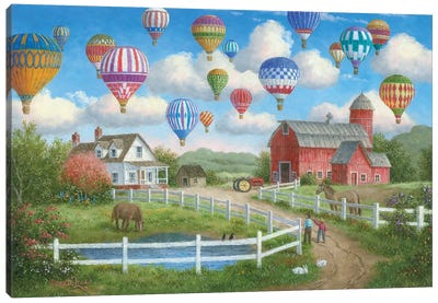 The Balloon Travelers Canvas Art Print - Hot Air Balloon Art