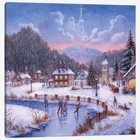 The Gift of Christmas Canvas Print #LWN128} by Dennis Lewan Canvas Wall Art