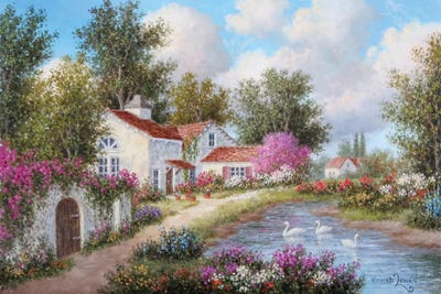 Three Swans by Dennis Lewan canvas print