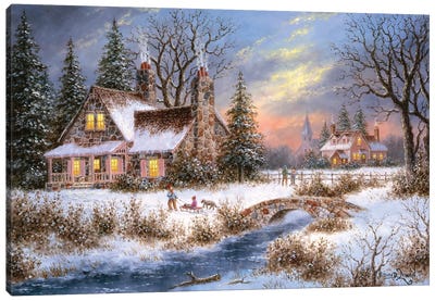 Pine Creek Lodge Canvas Art Print - Dennis Lewan