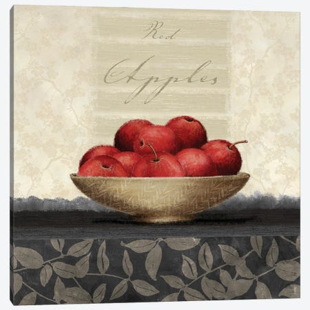 Red Apples Canvas Print #LWO6} by Linda Wood Canvas Artwork