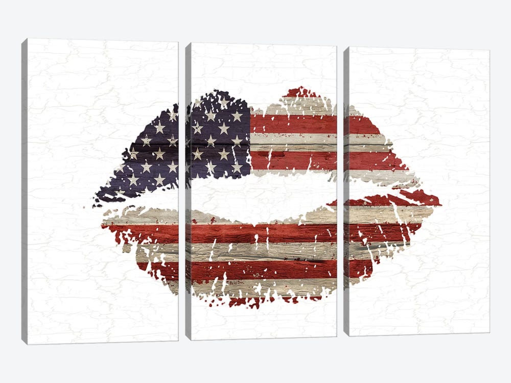 American Kiss by Sheldon Lewis 3-piece Canvas Art Print