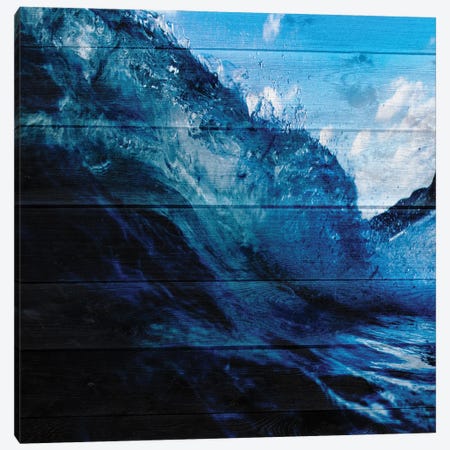 Blue Surf Canvas Print #LWS36} by Sheldon Lewis Art Print