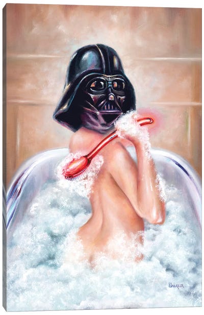 Bubbles Know No Darkness Canvas Art Print - Darth Vader