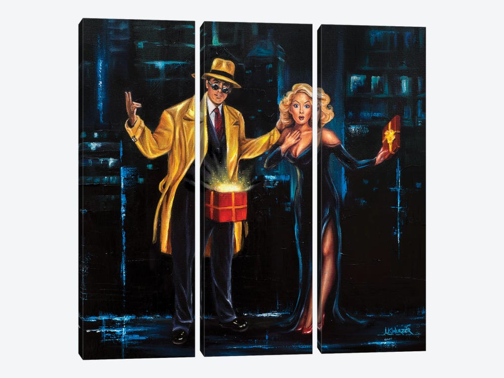 Dick Tracey In A Box by LeAnna Wurzer 3-piece Canvas Art