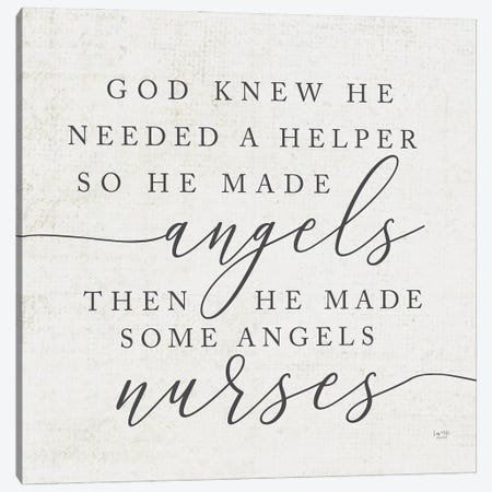 God Made Angel Nurses Canvas Print #LXM10} by Lux + Me Designs Canvas Art