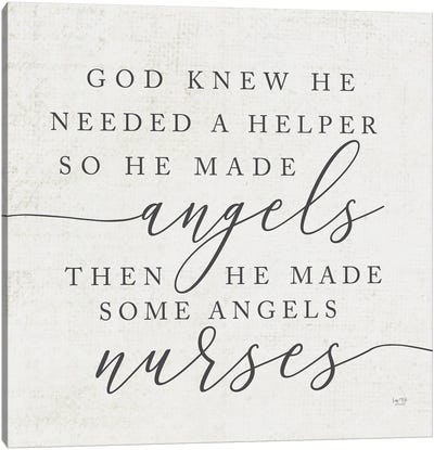 God Made Angel Nurses Canvas Art Print - Faith Art