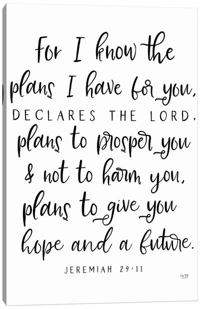 The Plans I Have For You Canvas Art Print - Bible Verse Art