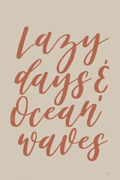 Lazy Days & Ocean Waves by Lux + Me Designs framed canvas print