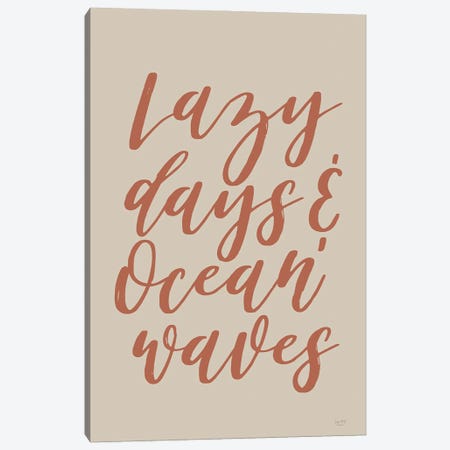 Lazy Days & Ocean Waves Canvas Print #LXM144} by Lux + Me Designs Canvas Wall Art