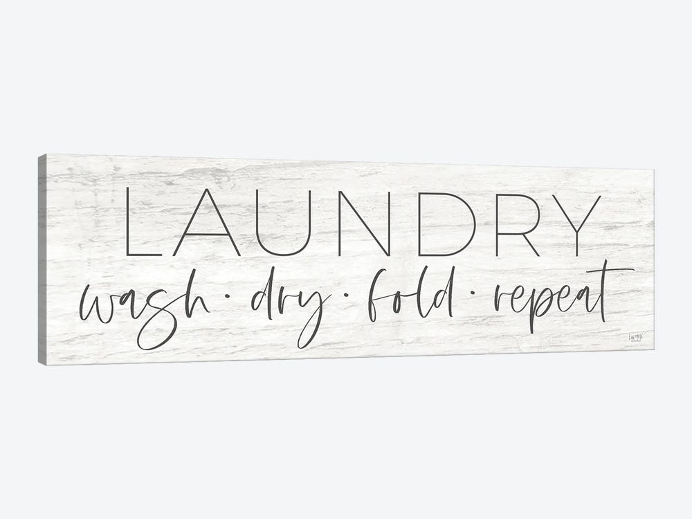 Laundry - Wash, Dry, Fold, Repeat by Lux + Me Designs 1-piece Canvas Wall Art