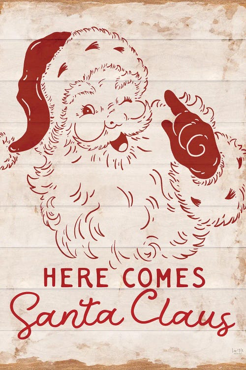 Here Comes Santa Claus by Lux + Me Designs canvas print