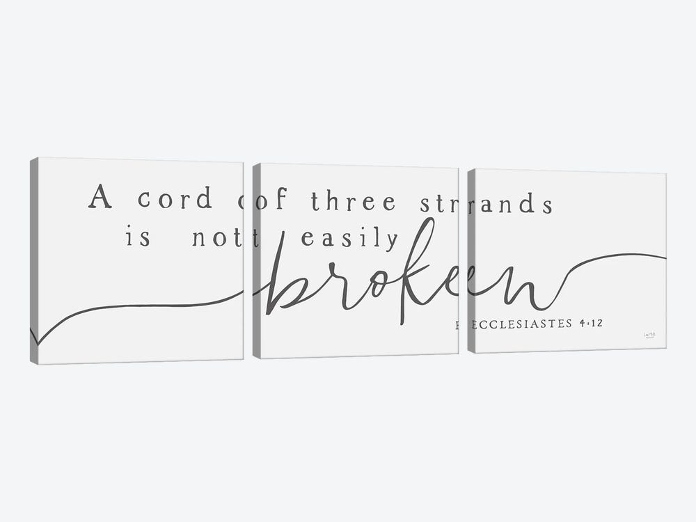 A Cord of Three Strands by Lux + Me Designs 3-piece Canvas Artwork