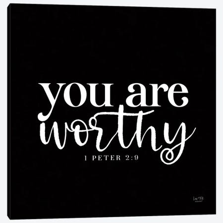 You Are Worthy Canvas Print #LXM24} by Lux + Me Designs Canvas Artwork