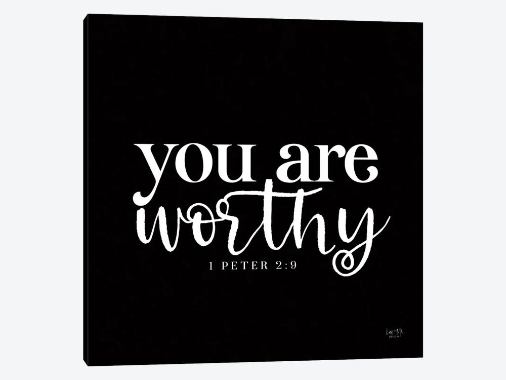 You Are Worthy by Lux + Me Designs 1-piece Canvas Wall Art