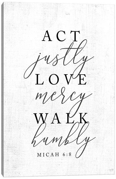 Act Justly Canvas Art Print