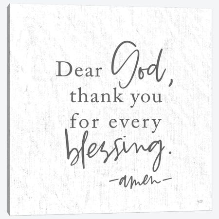 Thank You for Every Blessing Canvas Print #LXM43} by Lux + Me Designs Art Print
