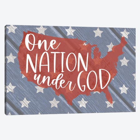One Nation Under God Canvas Print #LXM65} by Lux + Me Designs Canvas Art